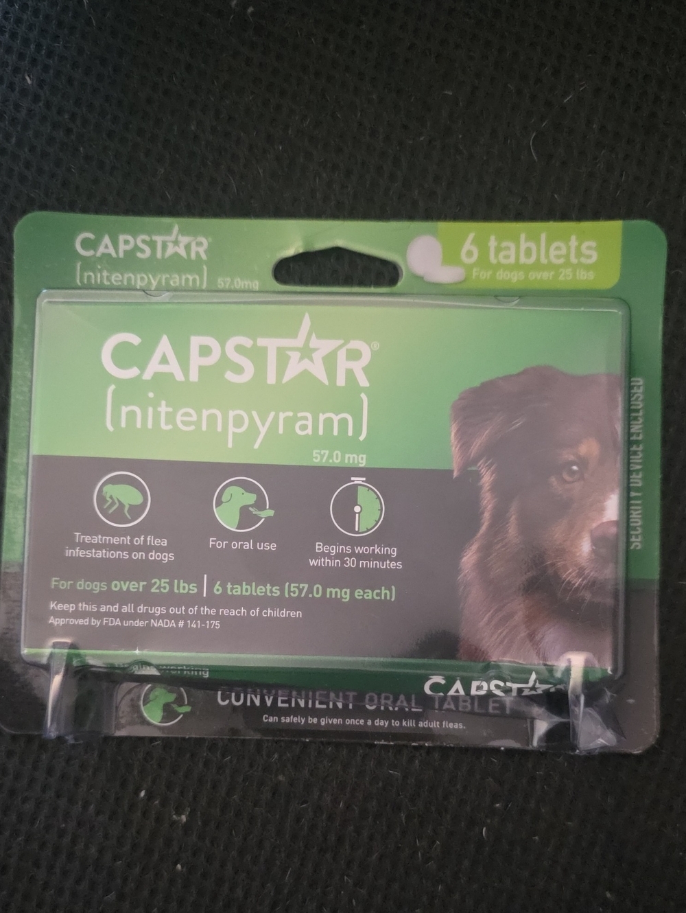 Capstar (nitenpyram) Flea Treatment Tablets - Green Packaging